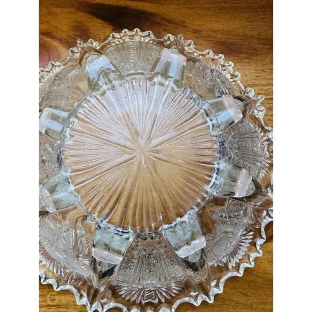 EAPG Higbee Paneled 8 Footed Paneled Thistle Pattern Serving‎ Bowl